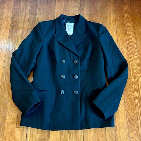 Vintage WRNS Royal Navy Jacket – Women’s Medium Double-Breasted Wool Coat - Picture 8 of 16